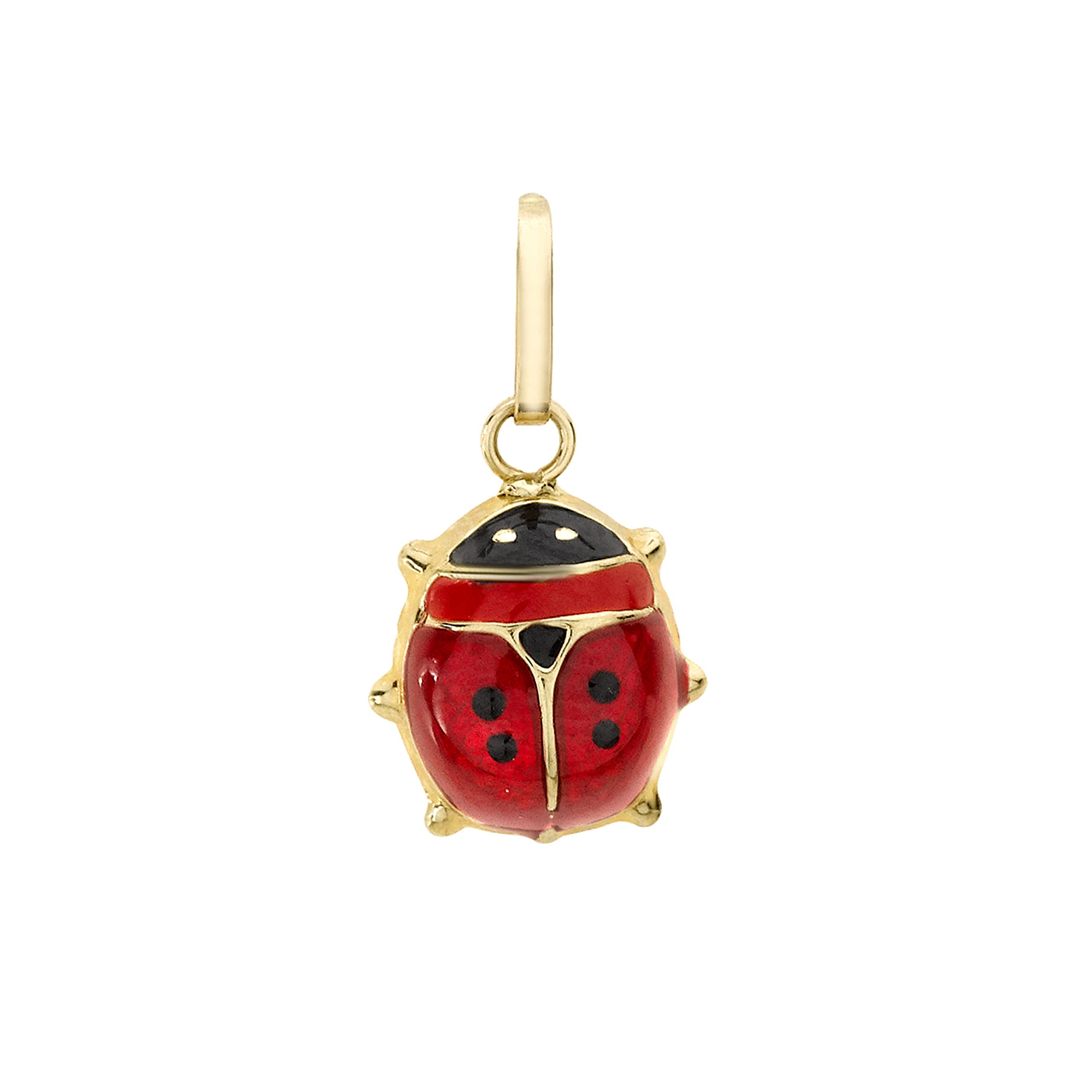 CARISSIMA Women's 9 ct Yellow Gold Enamel Ladybird Pendant