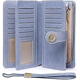 SENDEFN Wallets for Women Leather Credit Card Holder with RFID Blocking Large Capacity Wristlet | with RFID Blocking, Large Capacity, Wristlet, with RFID Blocking, Large Capacity, Wristlet