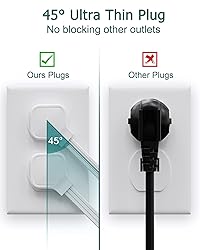 Flat Plug Power Strip 6 Ft, Ultra Flat Extension