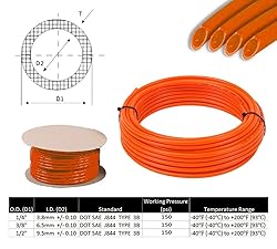Mytee Products 1/2" OD x 100' Orange SAE J844 Nylon