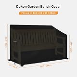 Dokon 2 Seat Garden Bench Cover Waterproof Heavy Duty Oxford Fabric view 2