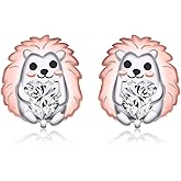 Cute Hedgehog Earrings for Women - 925 Sterling Silver Hedgehog Earrings Studs Cute Animal Studs Earrings Hypoallergenic Jewelry Gifts