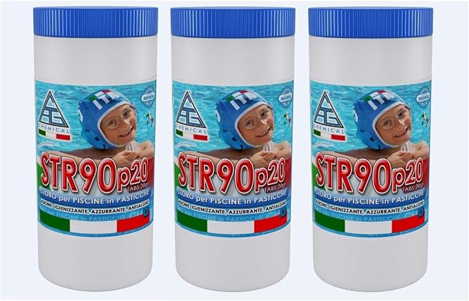 CHEMICAL 3 Unidades – Cloro de Pastillas de 20 g de Lenta ...