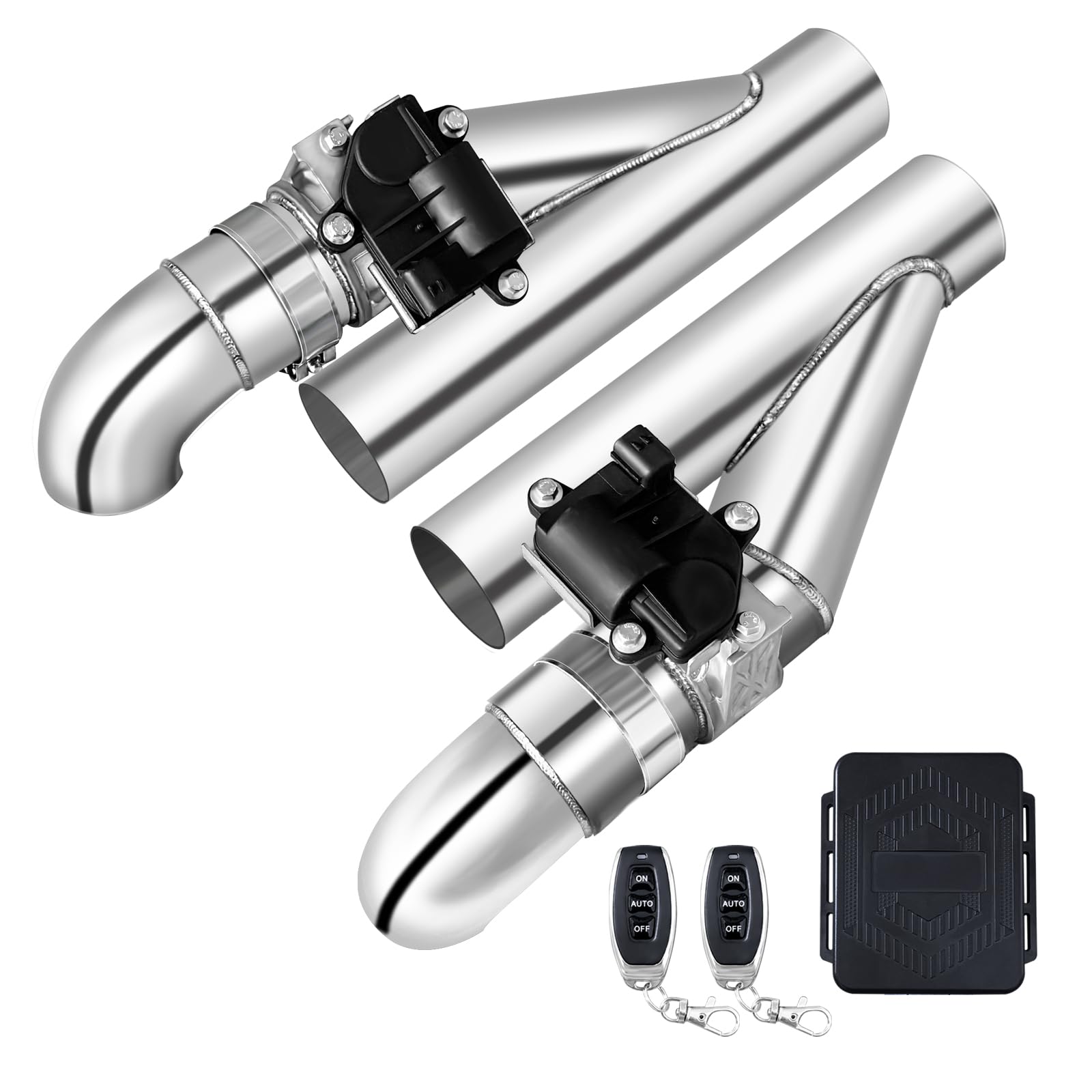 Photo 1 of 2.5 Inch Electric Exhaust Cutout with Elbow Valved Muffler Valvetronic Exhaust Valve Kit (2 pcs)