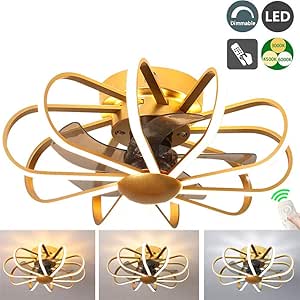 Ventilador De Techo con Luz Y Control Remoto, Ventilador Silencioso