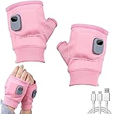 Heating Gloves,Smart Thermostatic Heated Fingerless Gloves,Portable Heating Gloves with Digital Display, Fingerless, Rechargeable, 1800mAh Battery,45-55C Three Heating Levels,Heating Glove for Women