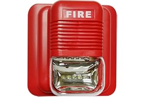 Fire Alarm Siren Horn with Strobe Alert Sound Warning System for Home Office Hotel Restaurant