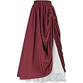 Scarlet Darkness Maxi Long Skirt for Women Double Layered Renaissance Skirts