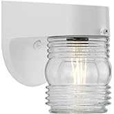 Progress Lighting Polycarbonate Outdoor 1-Light Clear Glass Traditional Outdoor Wall Light White