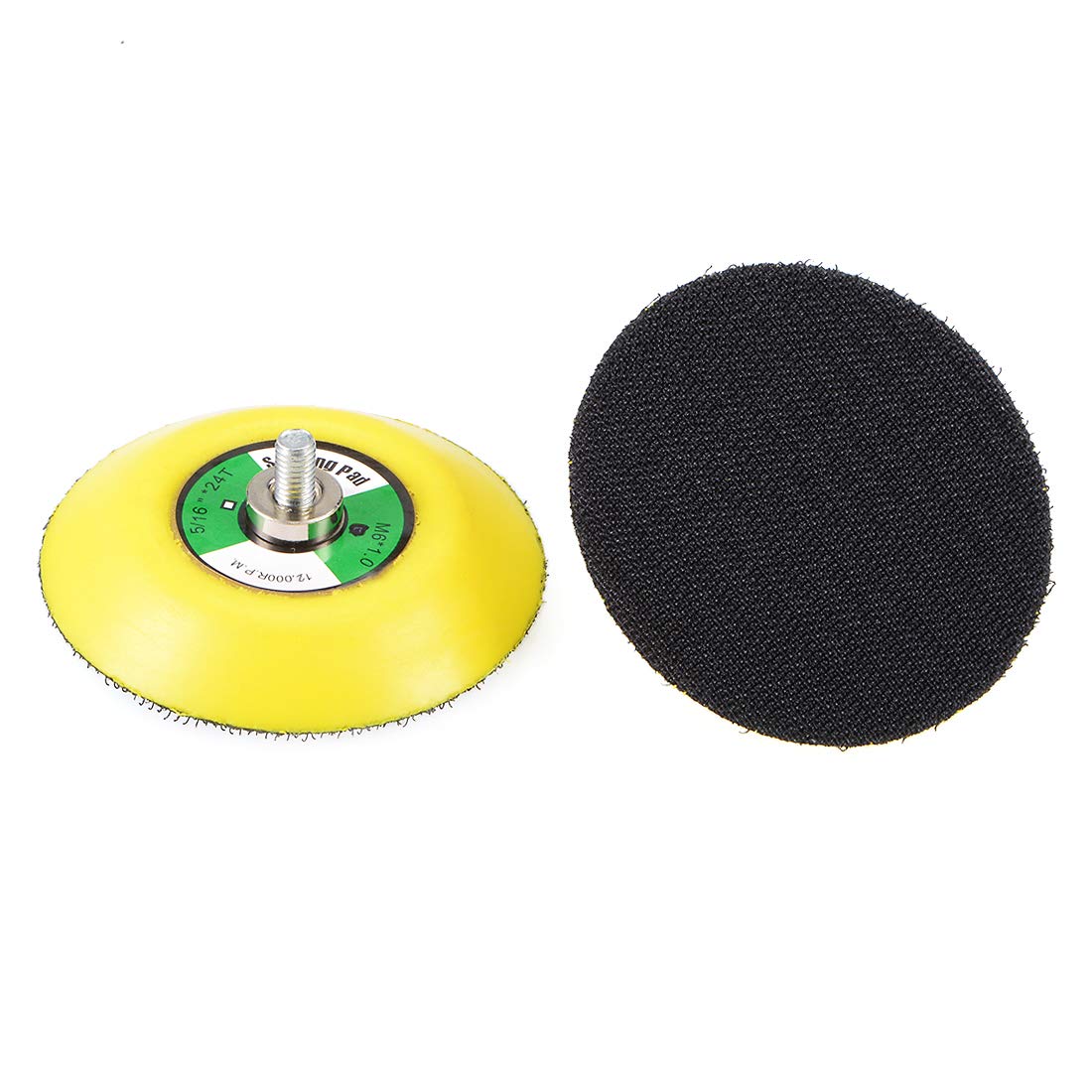 sourcing map 3" Hook and Loop Backing Pad Sanding Polishing Backer Plate with M6x10mm Thread for Random Orbit Sander Polisher Buffer 2 Pcs