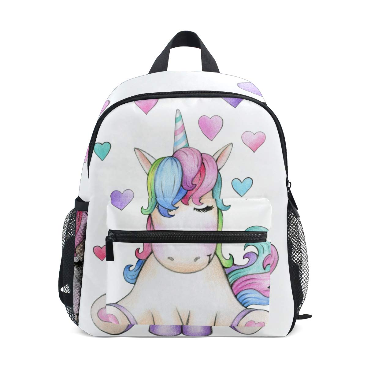 FFY Go Kids Backpack, Cute Cartoon Unicorn Printed Personalised Lightweight Preschool Bag for Girls Boys