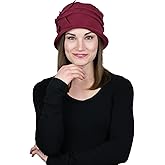 Fleece Flower Cloche Hat for Women Cancer Headwear Chemo Ladies Head Coverings
