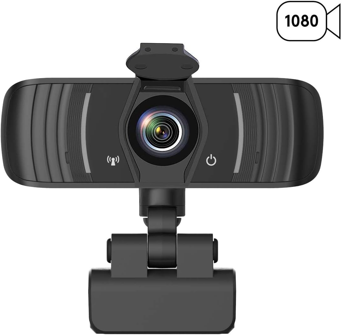 1080P Webcam with Microphone & Privacy Cover, Web Cam USB Camera, Computer HD Streaming Webcam for PC Desktop & Laptop w/Mic, Wide Angle Lens & Large Sensor for Superior Low Light