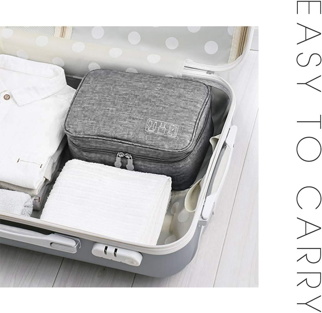 OrgaWise Accessories Bag Travel Electronics Organiser 3 Layer Cables Case for Power Bank Camera, Ipad and Memory Card - Image 5