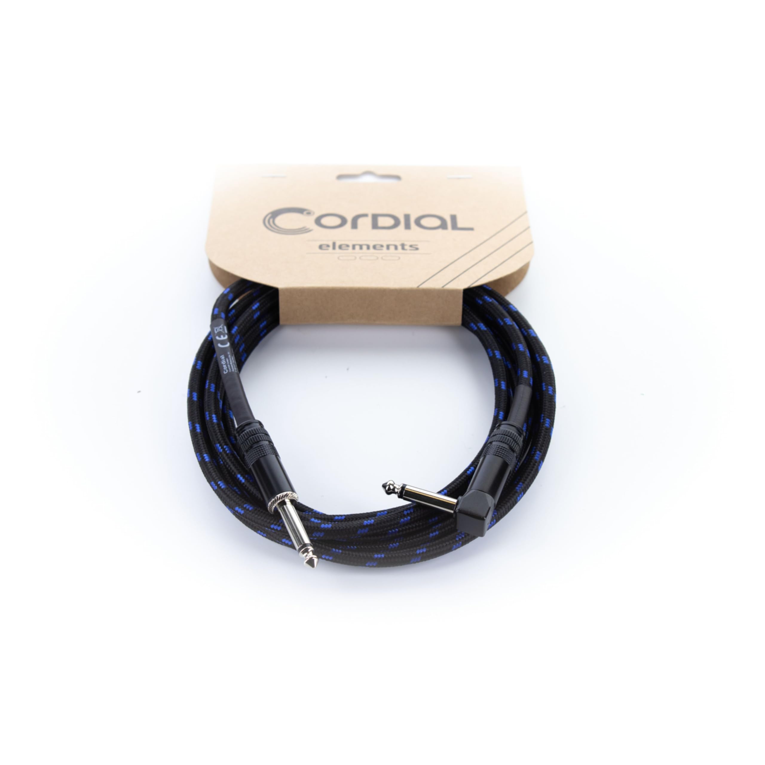 Cordial Guitar Cable Straight/Angled Jack 7.5 m Blue Tweed