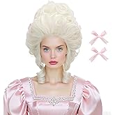 Wiggy Mermaid Blonde Victorian Wig for Rococo Costume Cosplay 18th Century Wig Baroque Hair Fluffy Vintage Beehive Golden Queen Court Wigs Heat Resistant Women Halloween Party Dress Costume Wig