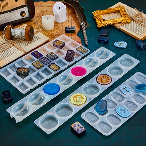 7 Chakras Stones Resin Mold Rune Silicone Mold Symbol Rune Letter Epoxy