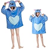 Unisex Animal Wearable Hoodie Blanket,Snuggly Blanket with Sleeves, Comfy Warm Sweatshirt with Pocket,for Kids