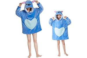 JVJQ Unisex Animal Wearable Hoodie Blanket,Snuggly Blanket with Sleeves, Comfy Warm Sweatshirt with Pocket,for Kids