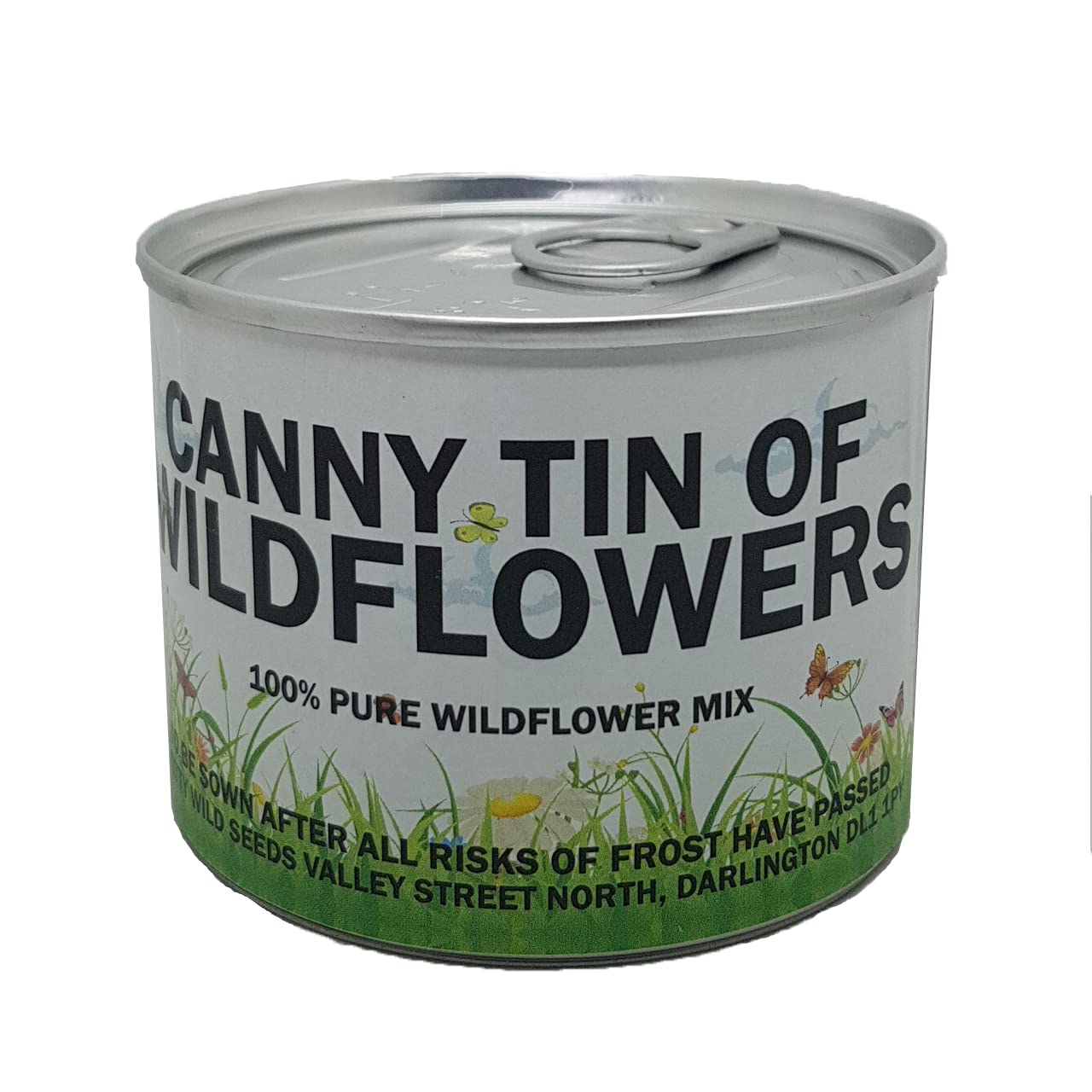 100g Canny Tin of Wildflower Seed 100g of Pure Wild Flower Seed Mix in Handy Gift Can Poppy Oxeye Cornflower