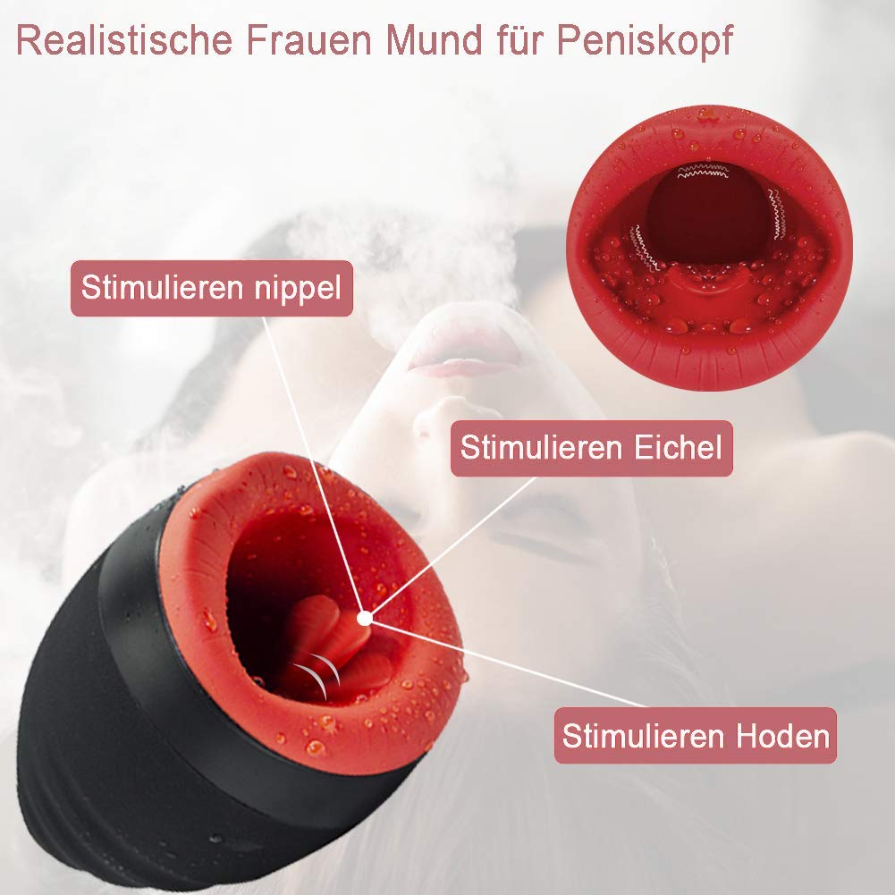 Urnight Masturbatoren Sex Men Cup Oral Sexspielzeug Heizfunktion Saugfunktion Wie Mund mit 6 Vibrationsmodi und 3 Intensitätsstufen Wasserdicht, 450 g