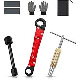 Angle Stop Wrench Kit, 1/2" Compression Sleeve Puller, Pro Plumber Wrench | Plumbing Tool Kit with Protective Gloves, Waterproof Storage Bag &amp; Sandpaper for Frozen &amp; Corroded Angle Stop Valve Repair