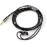 Linsoul Tripowin Zombur in Ear Monitor Cable, 4N High Purity OFC Oxygen Free Cable HiFi Wired IEM Cable, Cotton Yarn Outer Layer, 3.5mm Audio Jack for Musician Audiophile(Without Mic, Recessed 2pin)