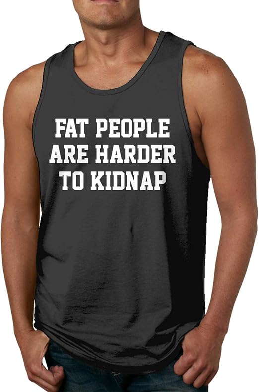 Amazon.com: Fat People are Hard to Kidnap Summer Tank Tops for Men Athletic Gym Workout Loose 