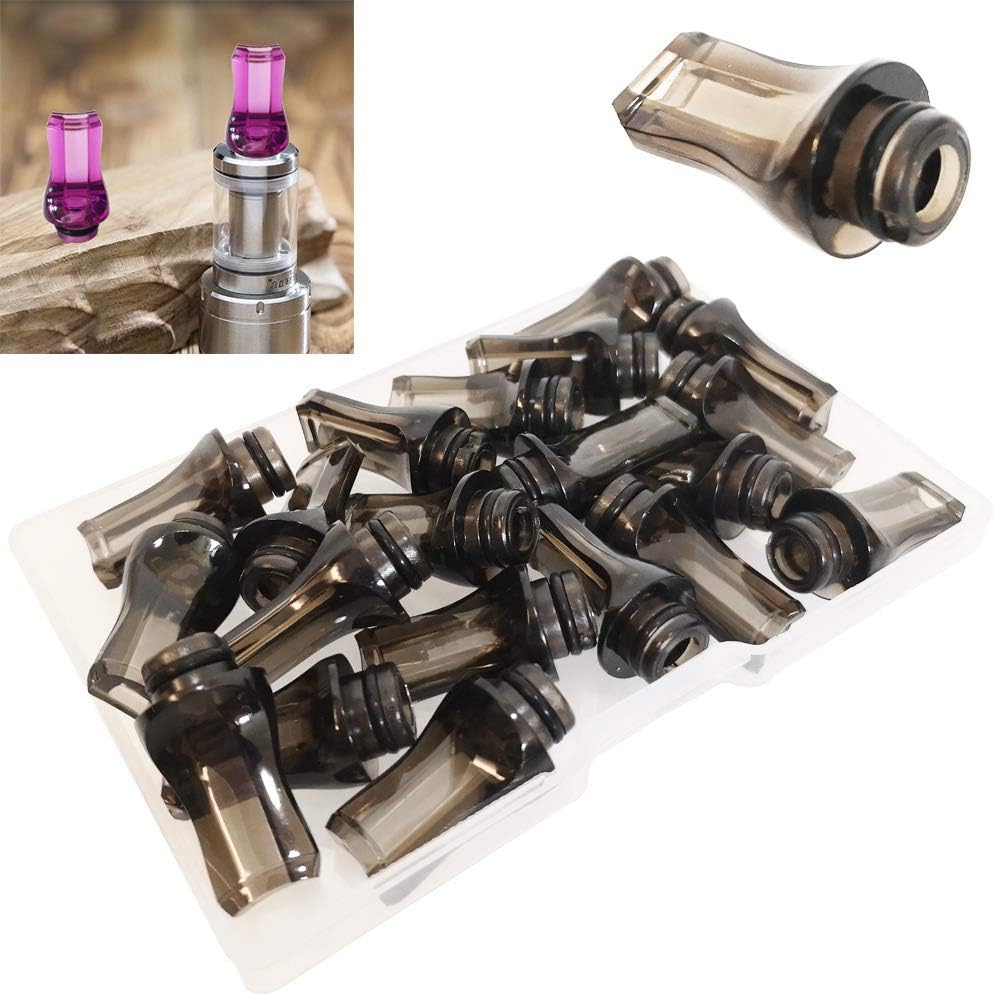 CESFONJER 20 pcs Flat Plastic Tapered 510 drip Tips, 510 drip Tips 25mm Long