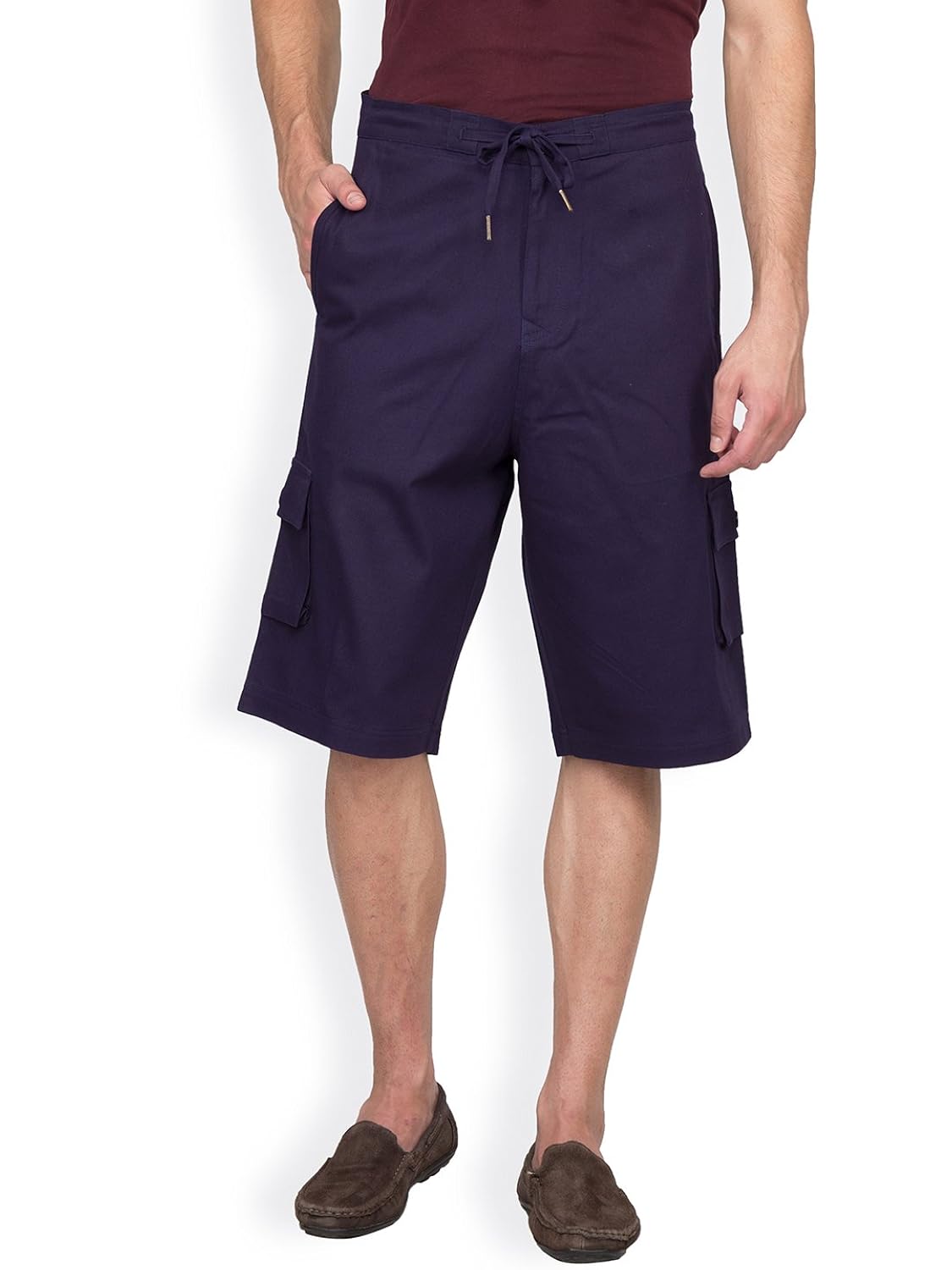hypernation navy blue color casual three fourth for men