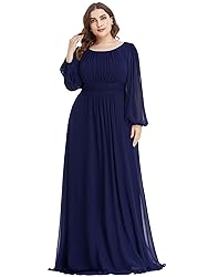 Ever-Pretty Women's Round Neck Long Lantern Sleeves