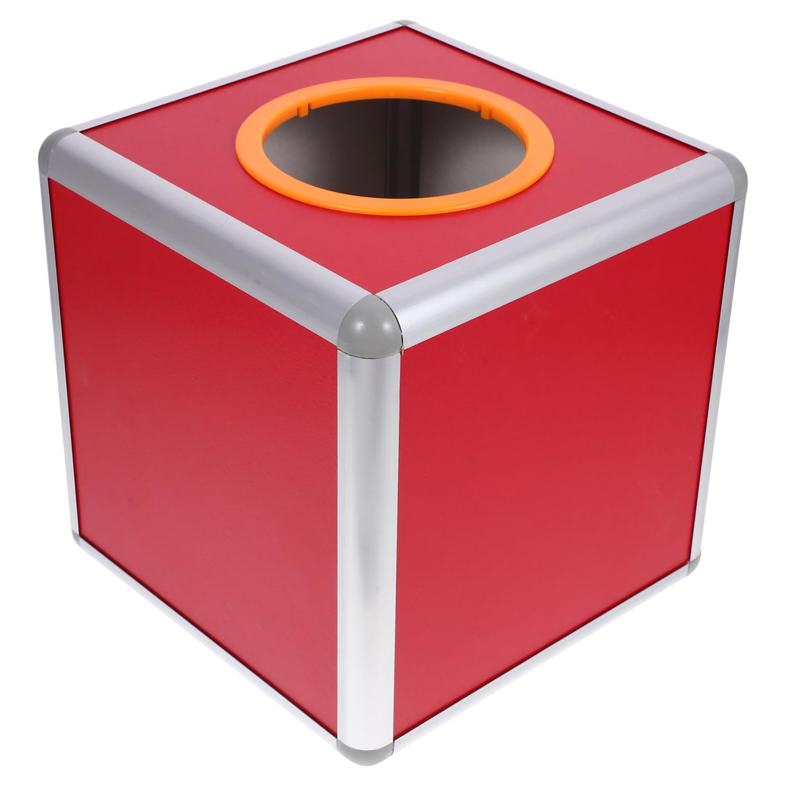 NUOBESTY Square Raffle Game Ball Box Luck Lottery Ticket Storage Container for Party Donation Suggestion Bonus Cards Red 20cm