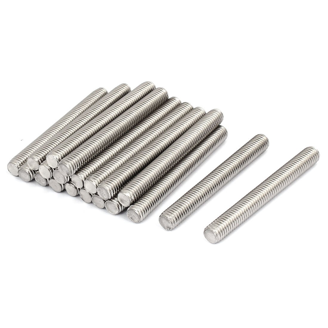 sourcingmap M8 x 70mm 1.25mm Pitch 304 Stainless Steel Fully Threaded Rods Hardware 20 Pcs