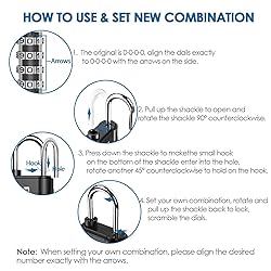GIVERARE 2 Pack Combination Lock, 4-Digit Padlock