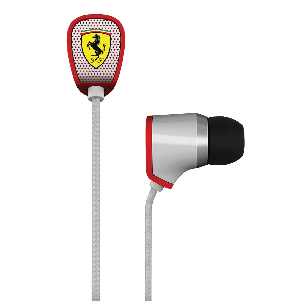 Ferrari AAV-2LFE011W Scuderia R100i Earphones with Three Button Remote - White (Discontinued by Manufacturer)