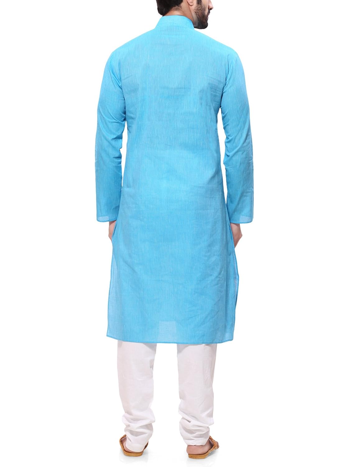 rg designers men's handloom light blue kurta pyjama