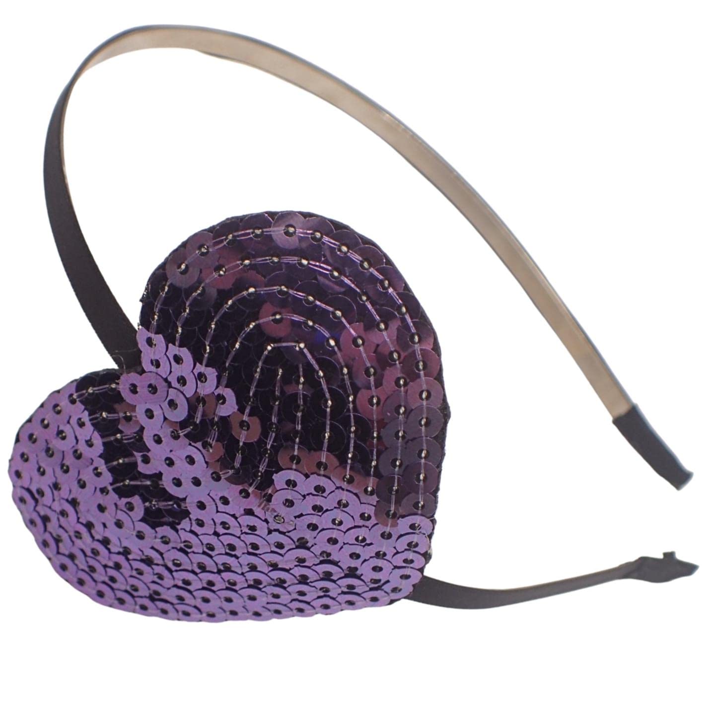 Topkids Accessories 0.5cm Thin Beaded Sequin Alice Band Headband, Hairband for Girls & Women, Hearts, Butterflies, Cross Headband, Cute Sparkly Girls Accessories