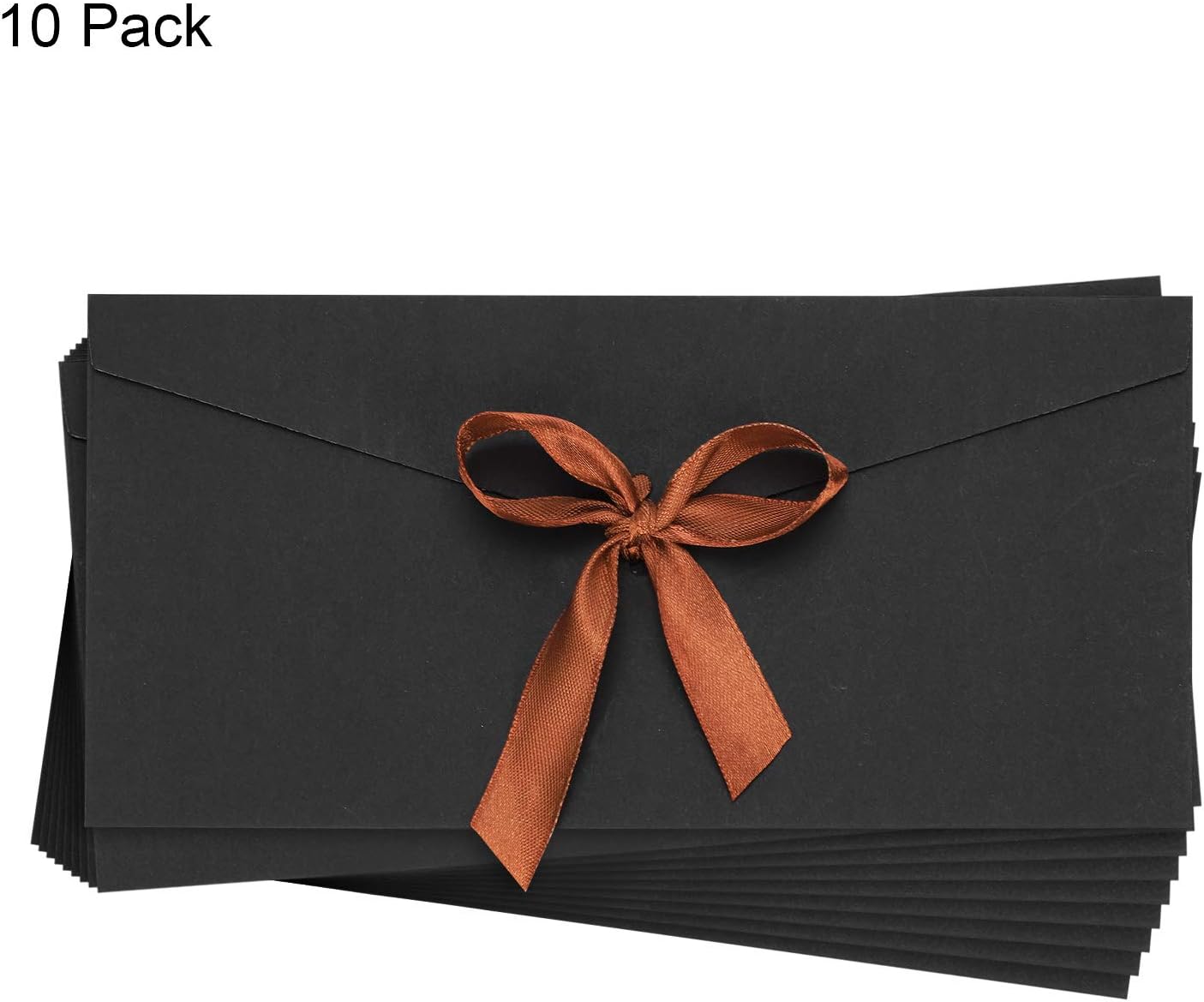 10PCS Kraft Paper Envelopes Square Envelopes Party Wedding Envelopes Invitation Greeting Card Envelopes Premium Retro Envelopes with Ribbons for Merry Christmas Anniversary Wedding Invitation Birthday - Image 4