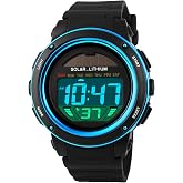 MASTOP Solar Watch Neutral LED Digital Watch Military Waterproof Sports Watch Black