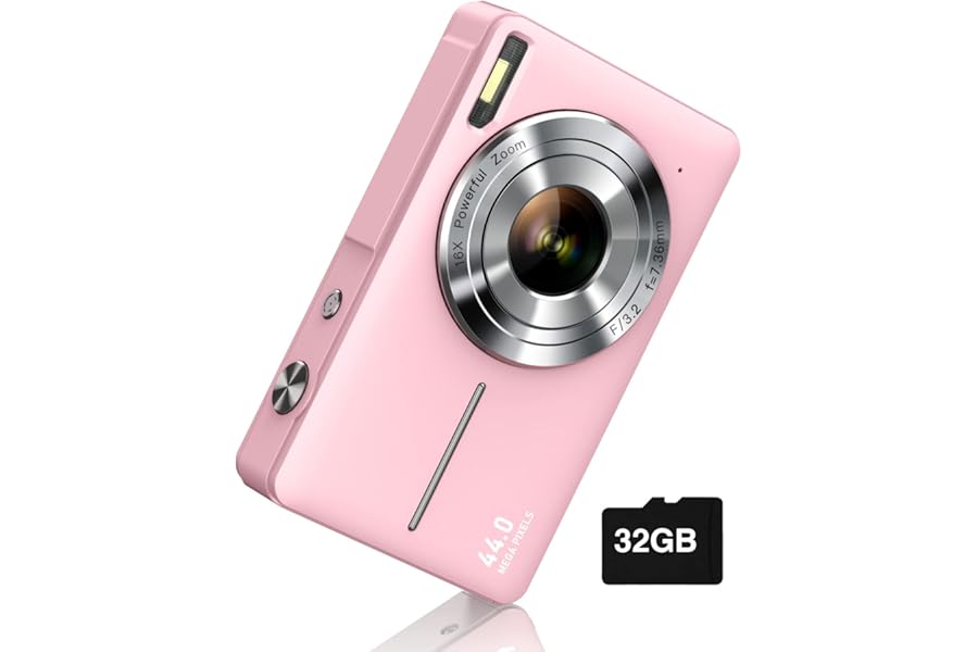 Digital Camera, FHD 1080P Digital Point and Shoot Camera with 16X Zoom Anti Shake, Compact Small Camera for Boys Girls Kids