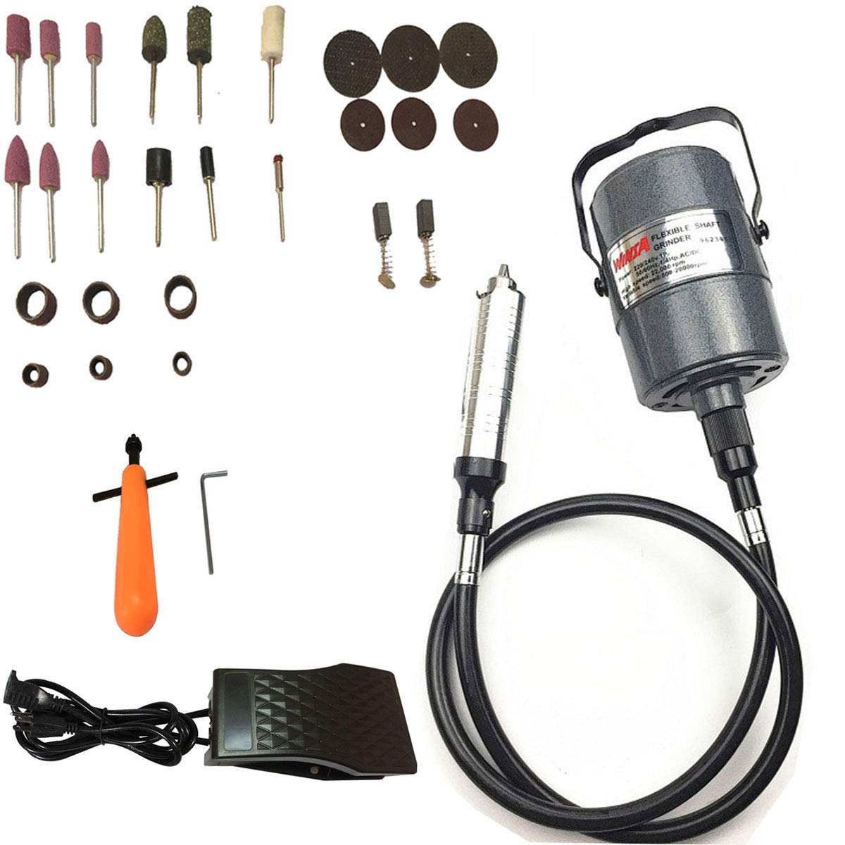 Seababyhouse 380W Professional Hanging Flex Shaft Electric Grinder Carver, Rotary Metalworking Tools for Carving, Buffing, Drilling, Polishing, Sanding, Cutting, Cleaning, Grinding