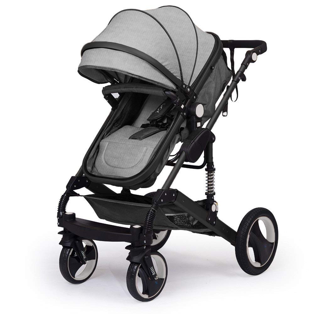 Kinderwagen „California“, 3 in 1 Kombikinderwagen inkl. Sportwagen, zertifiziert nach der Sicherheitsnorm EN1888, Babywanne und Zubehör, Grau