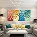 GEVES Unframed 4 Pieces Colorful Seasons Tree of Life Giclee Print Paintings Wall Art Prints Picture Modern Home Decor for Living Room or Bedroom Painting