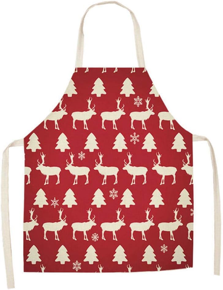 JJFU Schürze Kochschürze 1 Stücke Rot Weihnachten Schürze Schürze