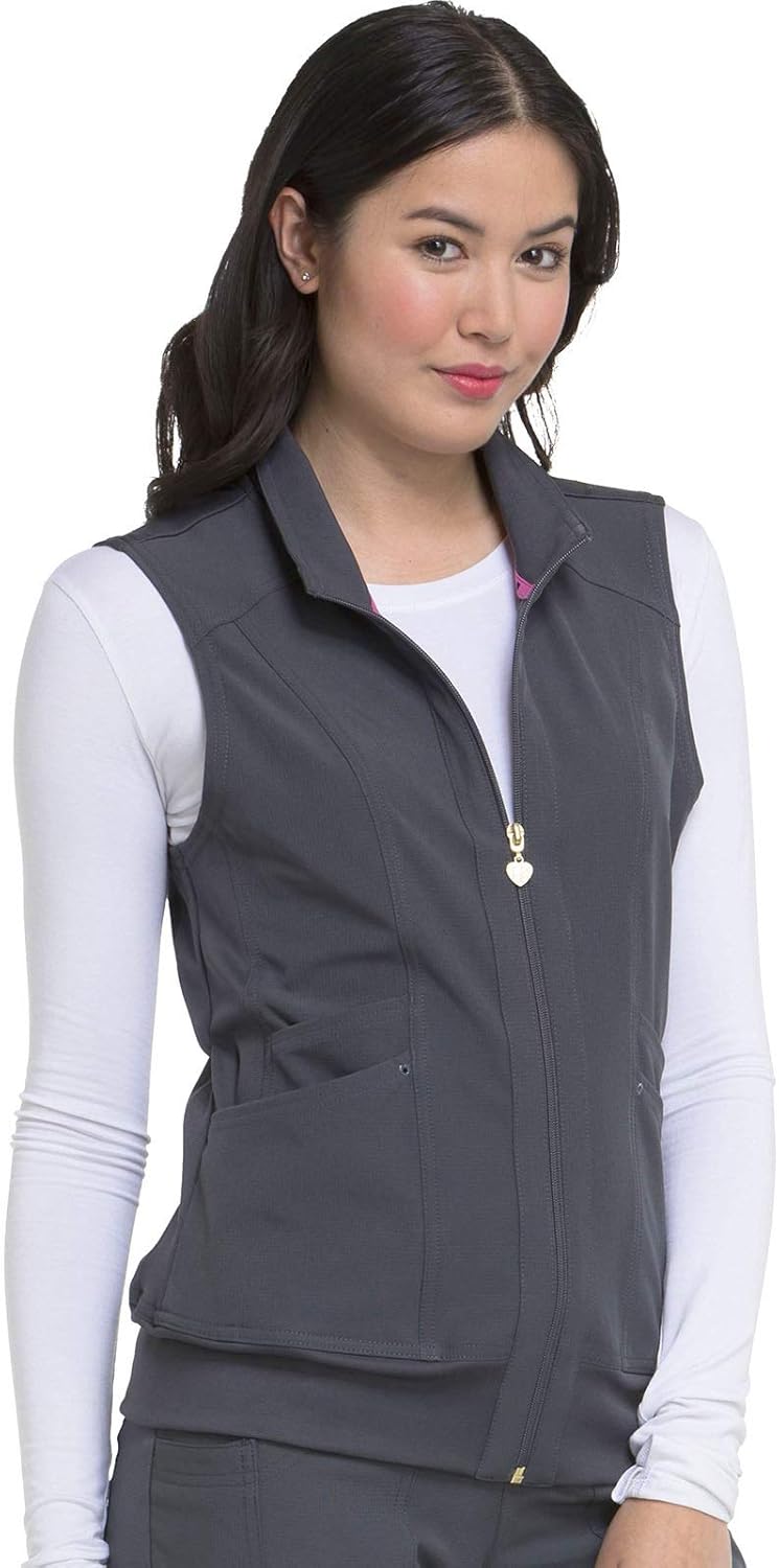 HeartSoul Break on Through HS500 Women's In-Vested Love Solid Scrub Vest: Clothing