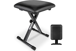 AODSK Keyboard Bench X-Style Cushion Padded,Piano Bench Adjustable Collapsible Stool Chair Seat,Flame Retardant Cotton,Non-Skid Design