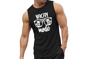 Migxsaf Beach Summer Vacation Tank Tops for Men Palm Tree Graphic Sleeveless Hawaiian Shirts Muscle Workout Gym Tank Top