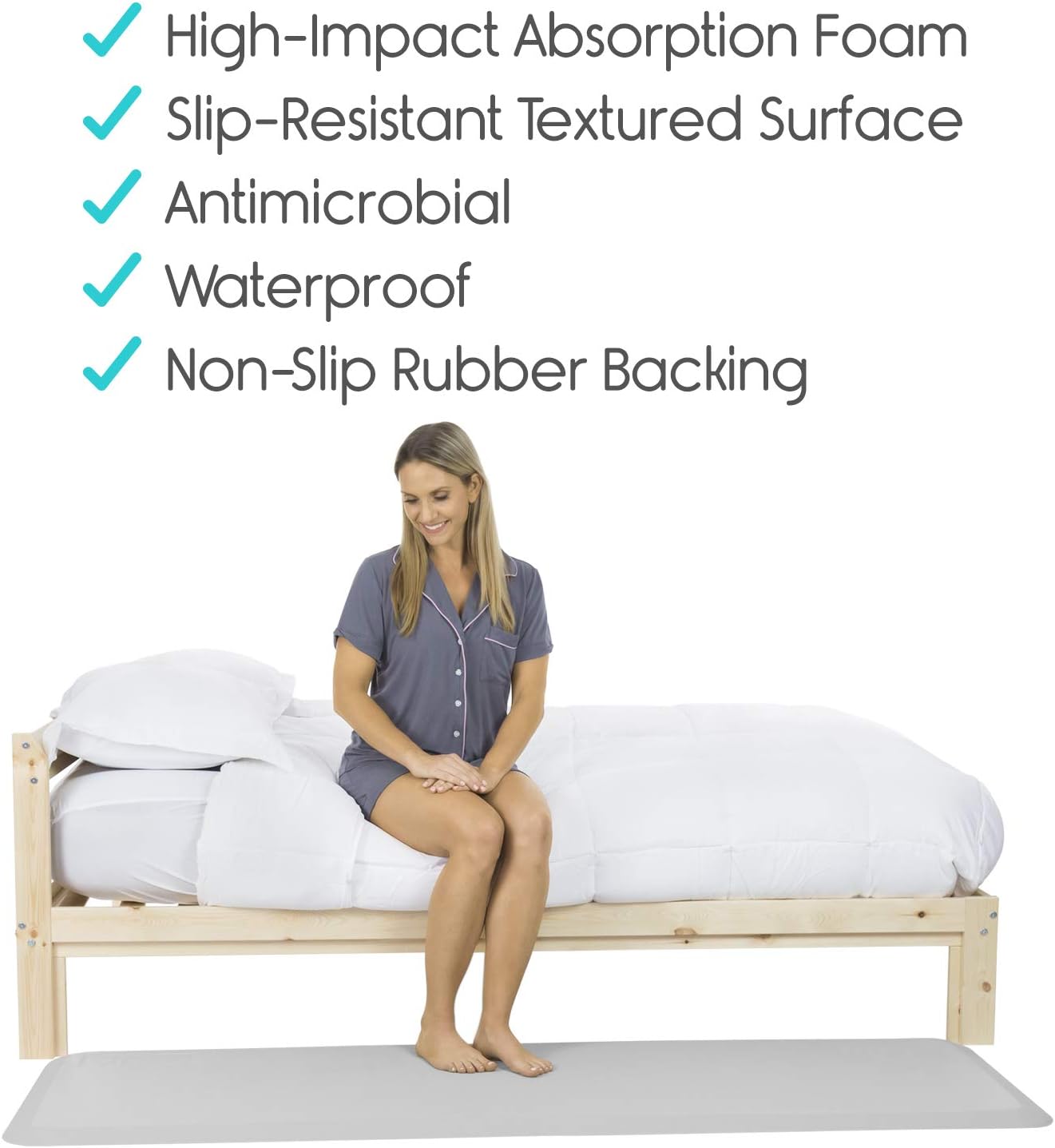 Vive Fall Mat - Bedside Fall Safety Protection Mat for Elderly, Senior, Handicap - Prevention Pad Reduce Risk of Injury from Impact - Prevent Bed Falling - Anti Fatigue, Standing Non Slip: Health & Personal Care