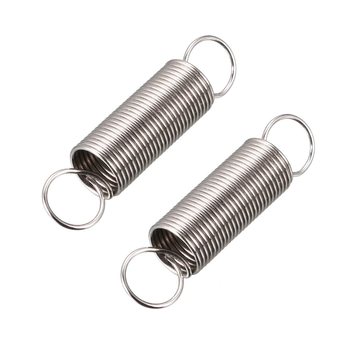 sourcingmap Extension Spring - 0.5mm Wire Dia, 6mm OD, 14mm Spring Length Steel Small Dual Hook Tension Spring 20pcs