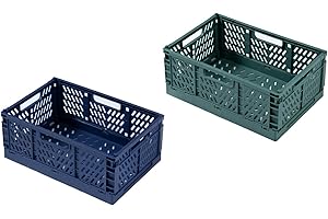 HXCBEC Milk Crates,Collapsible Storage Box, Plastic Desktop Storage Basket for Office, School, Kitchen, Bathroom Storage and Organizing (12 * 7.87 * 4.8IN)